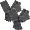Hiorie Silk Cotton Set of Heather Charcoal Gray Japanese-Made Anti-Cold Socks, Inner, Outer, Mid-Length, Five-Toe, 2,