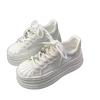 Little White Shoes Women's Summer Single Net 2025 New Soft Leather Shell Head Thick-soled Breathable Mesh Yarn Showing Feet Small Casual Board Shoes