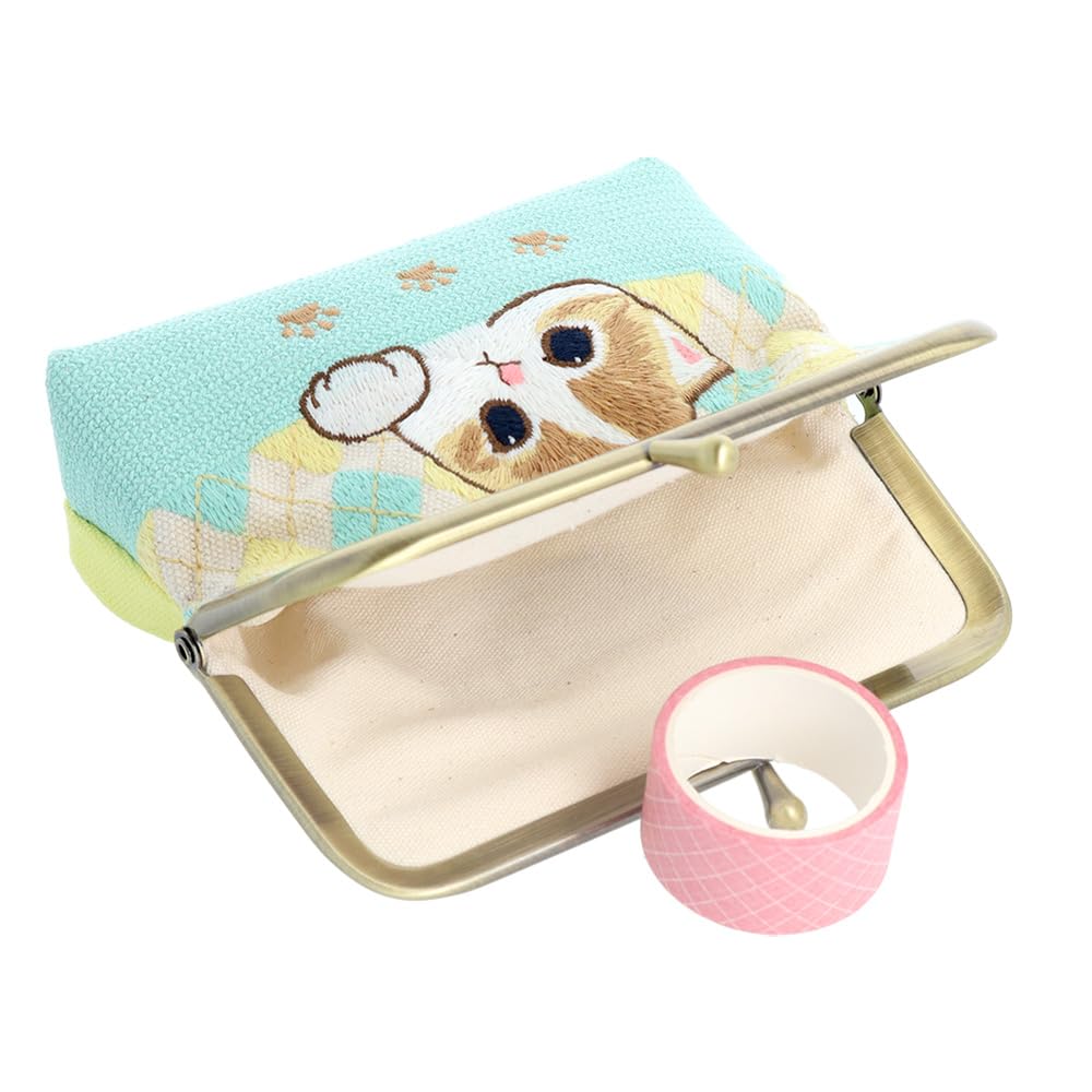 Sunstar Stationery Mofusand Mini Pouch with Embroidered Clasp and S2323621 Footprints,