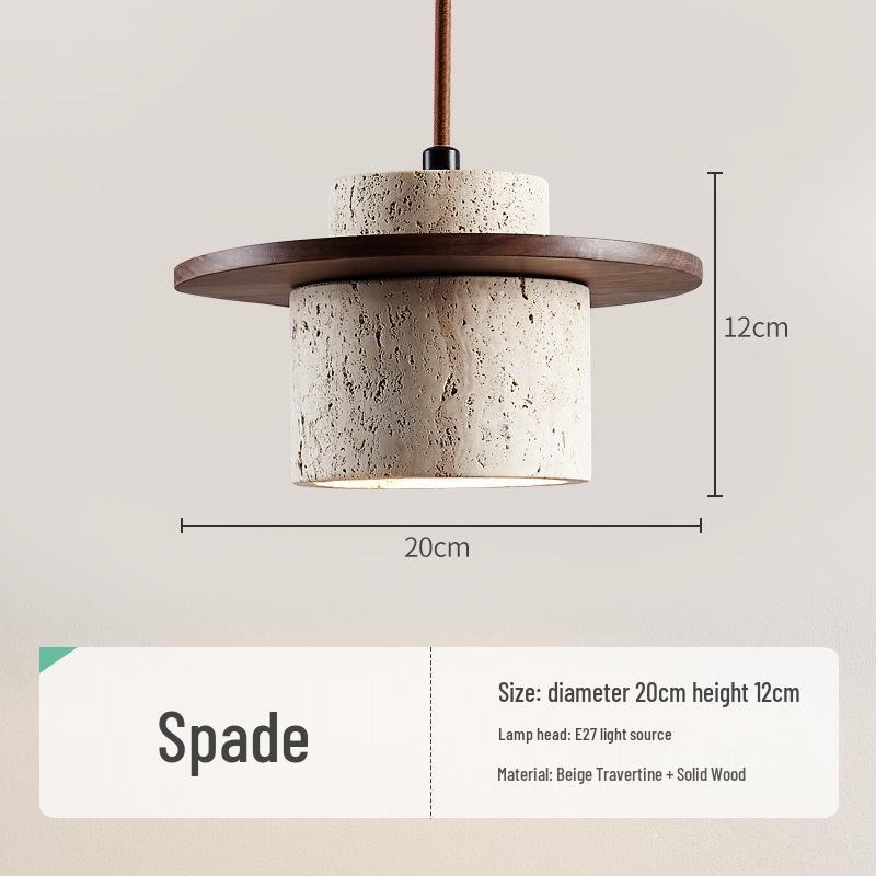 Yellow Travertine Wabi-Sabi Style Pendant Light for Bedroom, Restaurant, or Bar