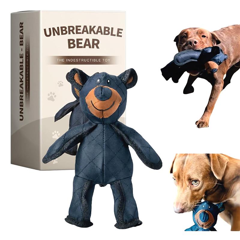 Небьющаяся игрушка-медведь для собак, улучшенная версия, жевательная игрушка, небьющаяся плюшевая игрушка для собак с пищащим звуком, прочная, прочная, для тяжелых условий эксплуатации