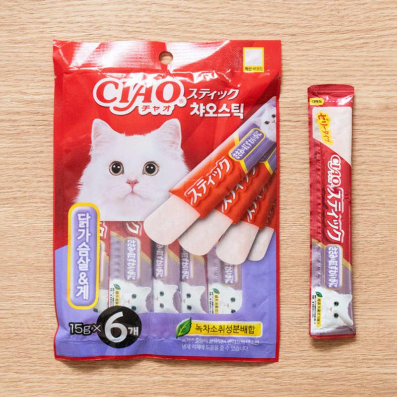 [Pet] Inaba Chao Stick Chicken Breast & Crab 15 G