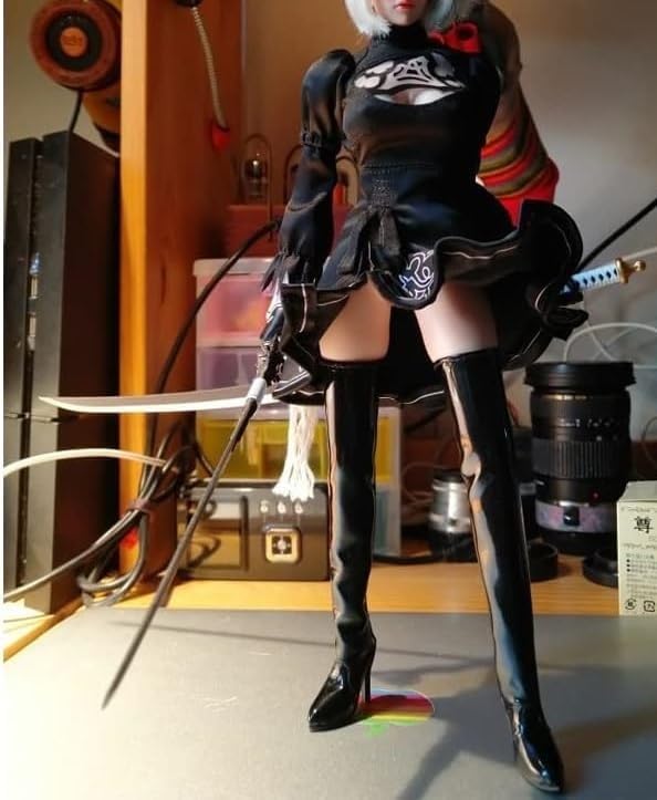 Scale Figure with TBLeague Sexy Beauty Bright Mirror Black Long Boots and Outfit Not [TOYBARJAPAN] 1/6 Accessories/Compatible Figures, Women's