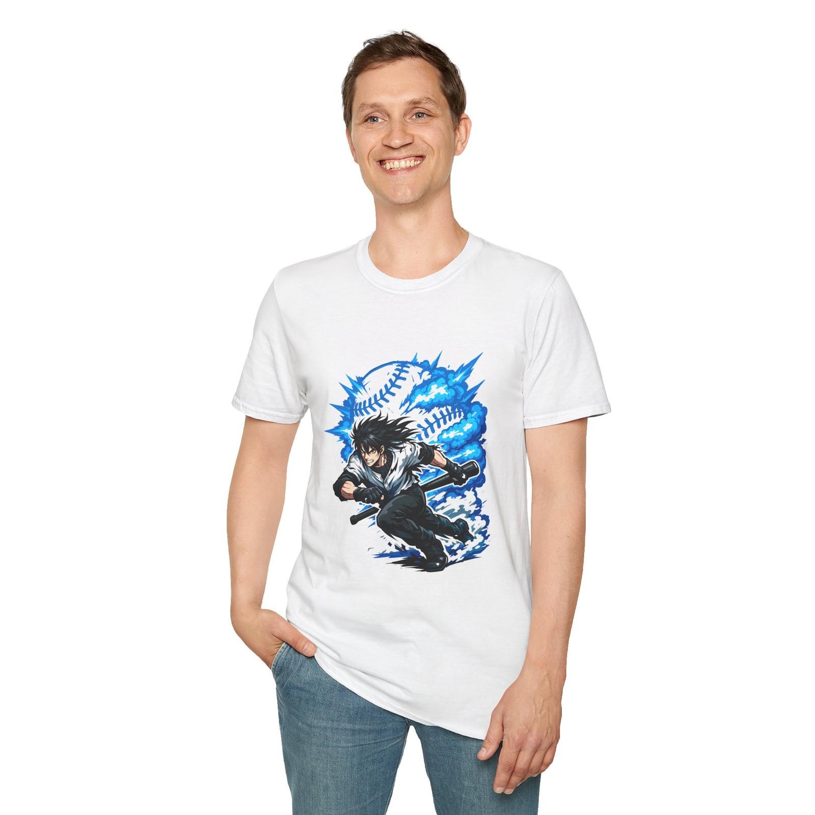 Baseball Batter Anime Gothic Action Burst Runner Power Unisex Softstyle T-Shirt S разноцветный