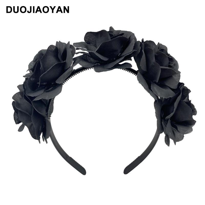 Halloween Flower Headband with Spider for Cosplay or Makeup Party