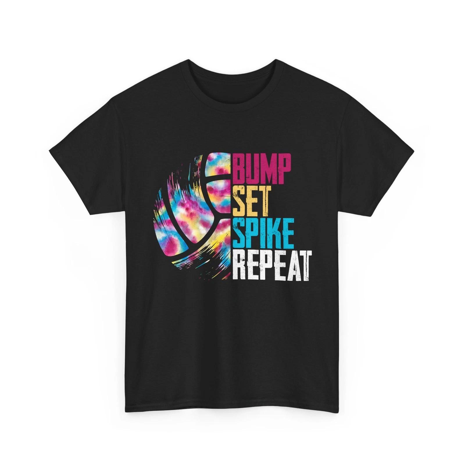 Volleyball Shirt, Bump Set Spike Repeat Sport Volleyball Fans Women Men T shirt XL