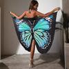 Women Beach Dress Versatile Spaghetti Strap Wrap Skirt Breathable Butterfly Wings Pattern Cover Up