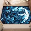 Blue Dragon Moon Sky Fantasy Rug Crystal Velvet Carpet Living Room Decor Artistic Design Soft Floor Mat Home Decoration Fantasy