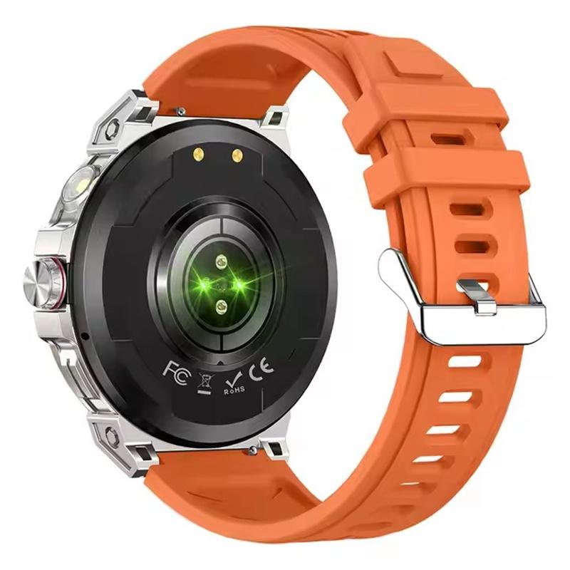 KC89 Smart Watch Men Outdoor Sports LED Flashlight Copmpass Bluetooth Call AI Voice Health Monitoring Fitness Track Smartwatch