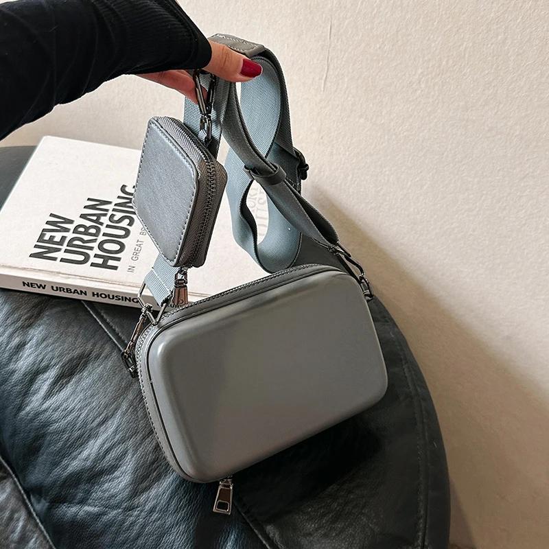 

Women Bag Small Box Shape Shoulder Crossbody Bags PU Leather Designer Handbag Purse Fashion Woman Mini Messenger Bag 18cm8cm12cm
