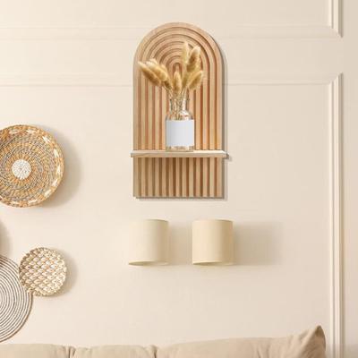 1/2Pcs Wall Mounted Bohemian Storage Rack Strong Load-bearing Retro Arch Design Simple