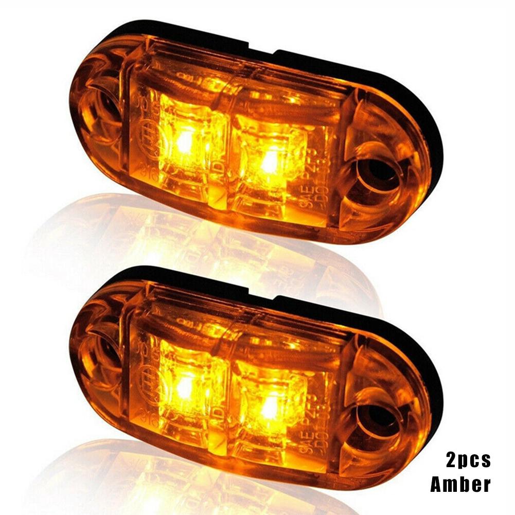 

2 шт. 12 В 24 В светодиодные боковые габаритные огни, предупреждающие задние фонари, автомобильные внешние огни для прицепов, грузовиков, грузовиков, желтые, оранжевые, белые, красные янтарь