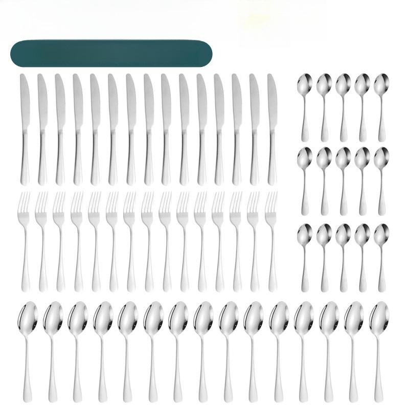 60-Piece Tableware 12-person Set American Station Flatware Set1010 Stainless Steel Tableware