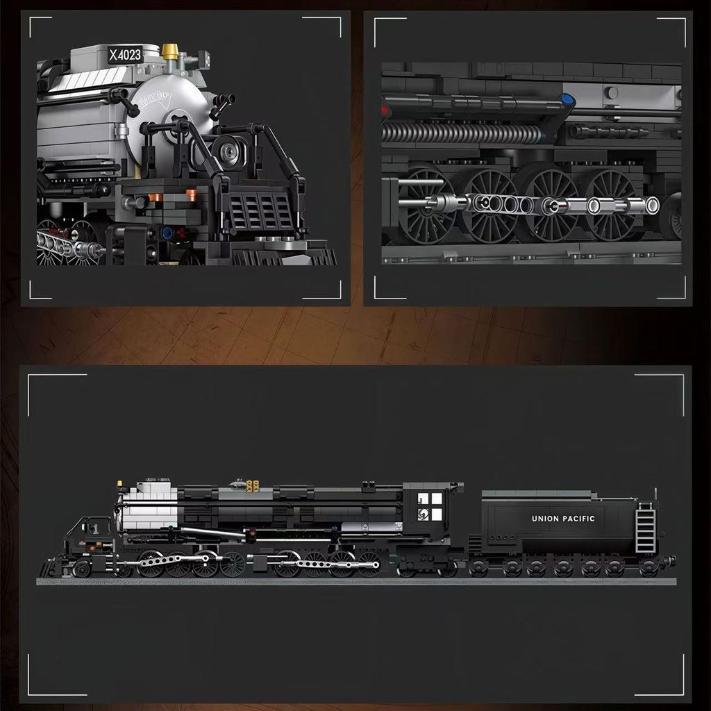 Bigboy Steam Locomotive Train Building Blocks Set Retro City Model Creative Module 1608PCS Construction Toys For Kids Ideal Gift