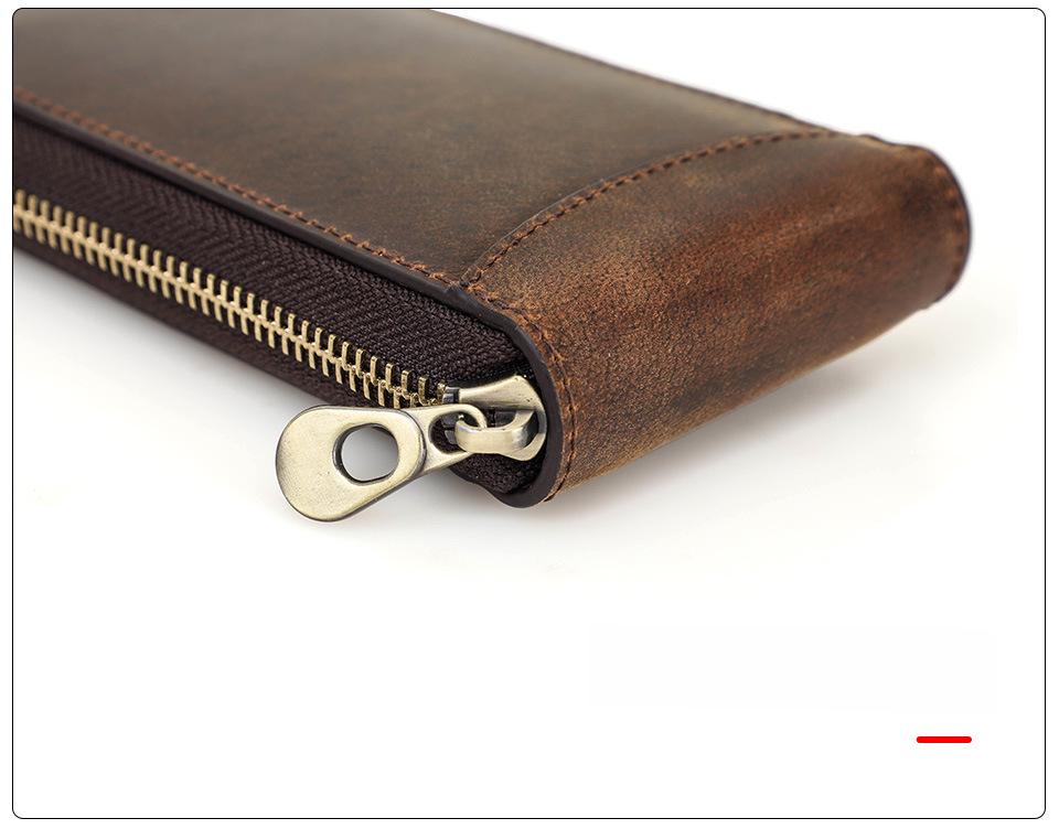 Cutie de depozitare ceasuri din piele retro Crazy Horse cu fermoar – pachet unic