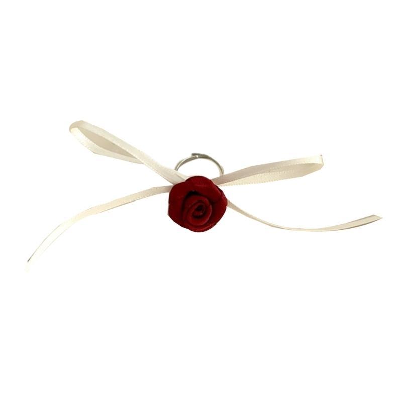 HX6F Rose Pendant Necklace/Rings/Earrings Simulation Flower Clavicle Chain Accessory Stylish Blossom Ornament for Daily Wear