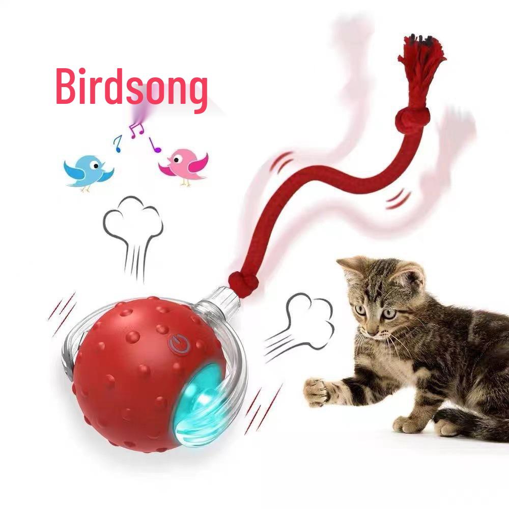 Automatic Cat Teaser Ball with Dragonfly Tail - Interactive, Self-Entertainment Toy for Physical Activity and Decompression