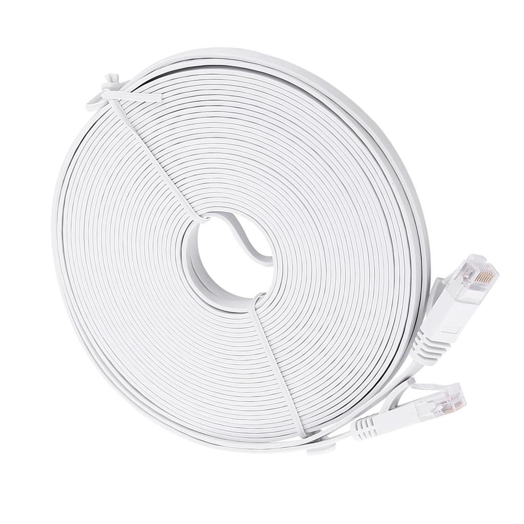 RJ45 CAT6 Ethernet Netzwerk Flaches LAN-Kabel UTP Patch Router-Kabel 1000M Weiß