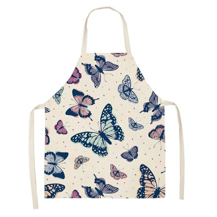 Simple and Creative Cute Butterfly Flower Print Pattern Home Kitchen Baking Apron Cleaning Tool