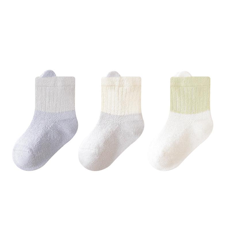 3 Paar Neugeborenen Babysocken Sommer Mesh Weiche Baumwolle Babysocken Atmungsaktive Kindersocken für Neugeborene Babysachen