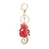 Exquisite Ocean Seahorse Keychain Rhinestone Bag Pendant Fashion Car Key Ring  Female Decoration