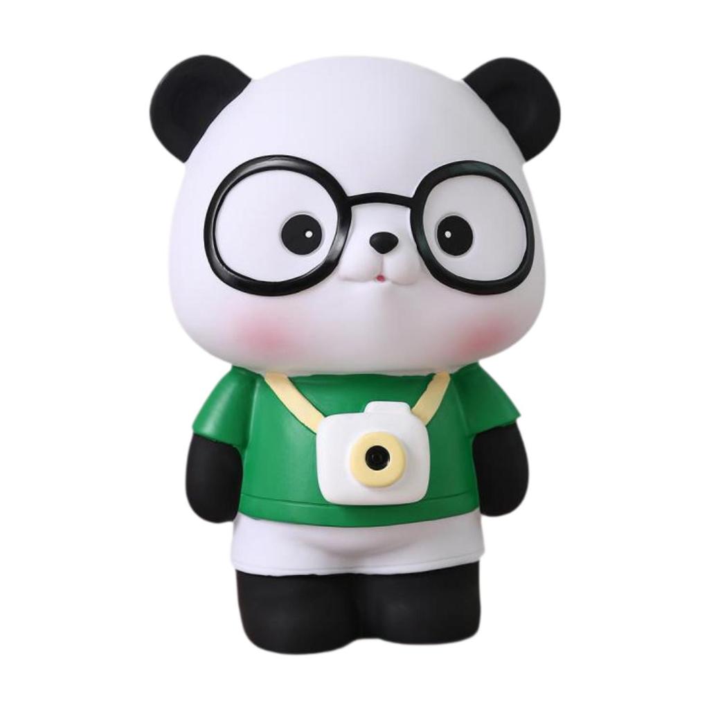 Panda Sculpture Valentine's Day Ornament Cartoon Cute Piggy Bank for Bedroom