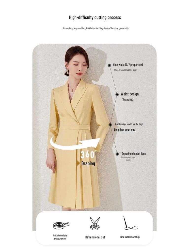 Aishangchen High-End Autumn Suit Dress for Women - Elegant On-Camera Host Style