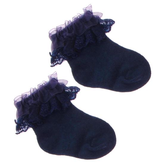 Newborn Baby Girl Solid Color Breathable Cotton Elastic Princess Lace Socks