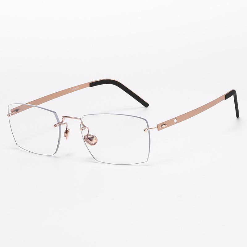 Summer Rimless Titanium Alloy Glasses: High-End Retro Light Luxury Unisex Frames
