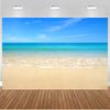 Blue Ocean Beach Backdrop Tropical Summer Background Ship Boat Wharf Sea Surface Summer Holiday Decor Photography Photo Props