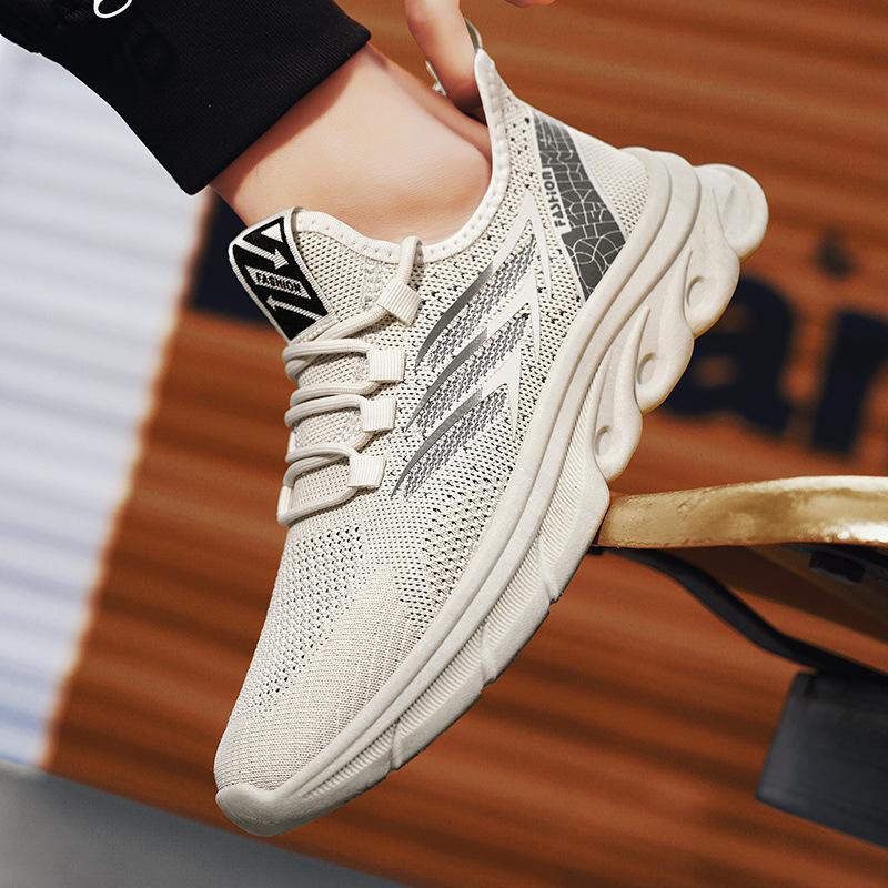 Men's shoes summer new low-top dad shoes fly-woven mesh breathable casual sports shoes young and young students running shoes