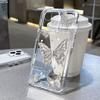 Silver butterfly for iPhone17 Pro space phone case Apple 16 transparent 15/14 advanced sense 13 fine holes