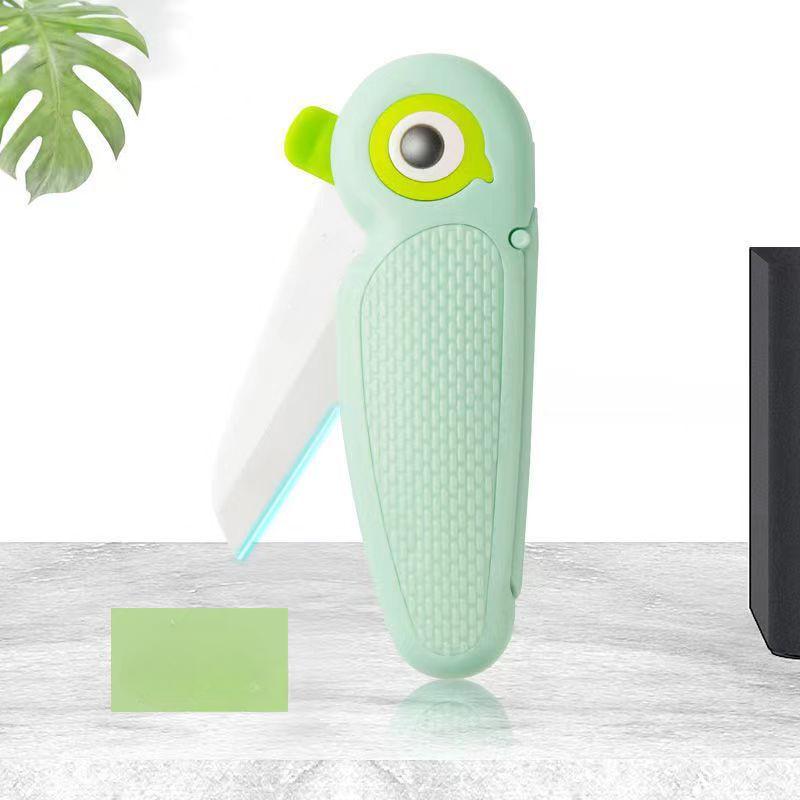 Cute Cartoon Ceramic Cutter  Folding Fruit Knife Kitchen Kids Auxiliary Knives Mini Portable Sharp Knife Peeler