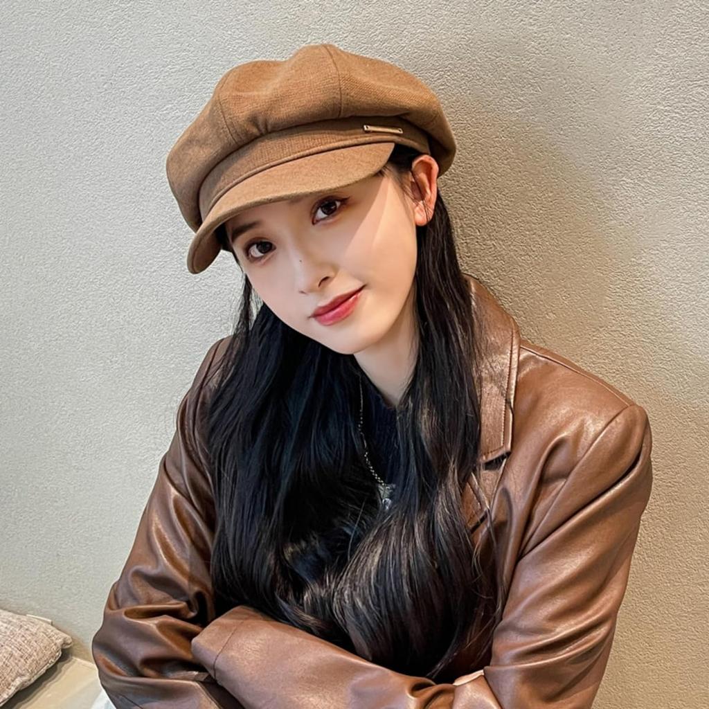 Schiebermütze für Herbst und Kälte mit metallischer Jagdkappe für Damen und UV lässt das Gesicht [Qzkouma] Mütze, Hut, Kappe, Winter, Schutz,