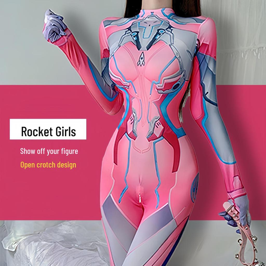Costume da Cosplay di Daji di Halloween: Tuta nera da donna Spiderman, Costume di Asuka da Overwatch