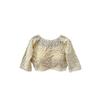 Vihu Fashion Womens Georgett Readymade Fancy Sifli Work Half Sleeve Saree Blouse.(Sifli Flower Cream_38)