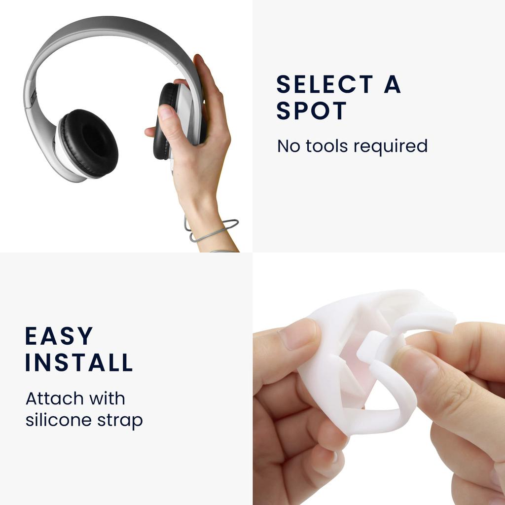 Kwmobile 2x Kompatible Over-Ear-Kopfhörer mit Katzenohren - Silikonaufsatz für Kopfhörer bis zu 2,5-3,8 cm Breite, SchwarzDunkelrosa
