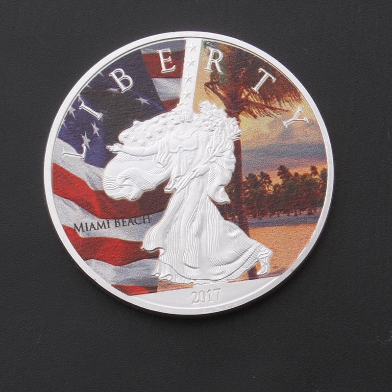 

Miami Beach Commemorative Medals, Tourist Attraction Souvenirs, Coins, Gifts, Metal Badges, Gold, Silver, Bronze, Medals срібний