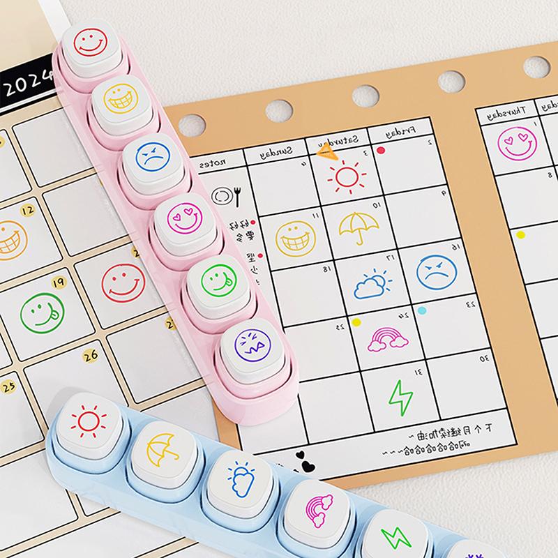 1 Set Kawaii Stamps Stationery For Journal Planner Arts Diy Crafts Album Scrapbooking Decorative Stamps Accessories