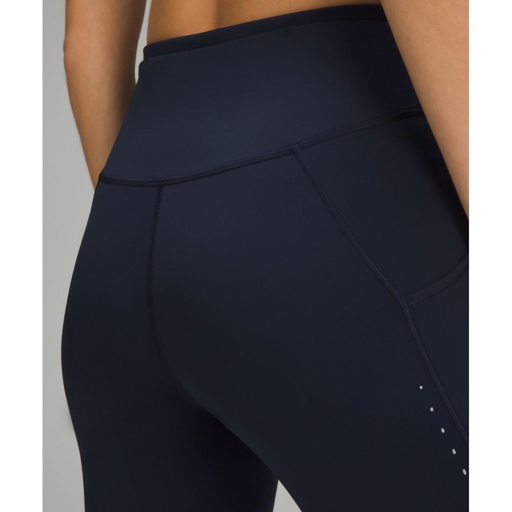 Lululemon Fast And Free High Rise Crop With Pockets 19  True Navy