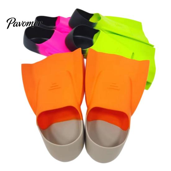 Silicone Fins 1 Pair Diving Swimming Training Professional Snorkeling Flippers Short Blade Leg Strength Building Adults Kids