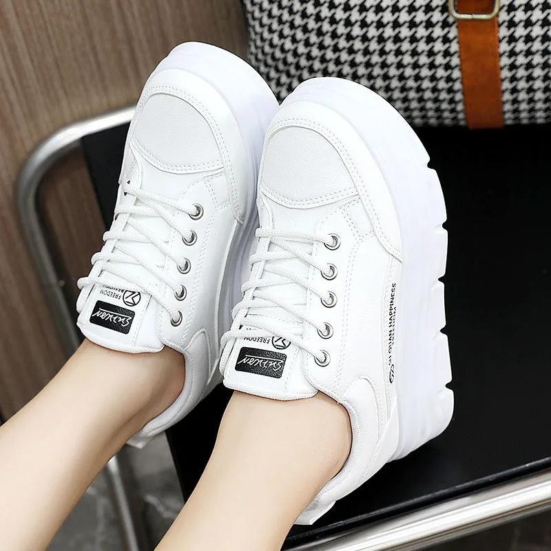 Women Shoes Trend Woman Chunky Sneakers Korea Hidden Increase Thickess Platform Shoes Outdoor Breathable Comfortable Casual Shoe