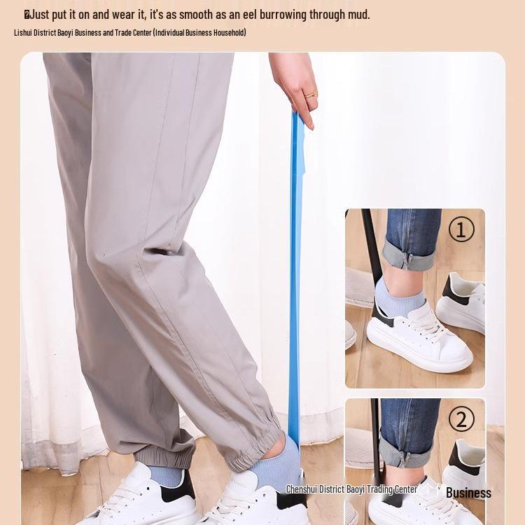 Magnetischer Schuhlöffel mit langem Griff zum einfachen Anziehen der Schuhe - Ideal für Schwangere und ältere Menschen.