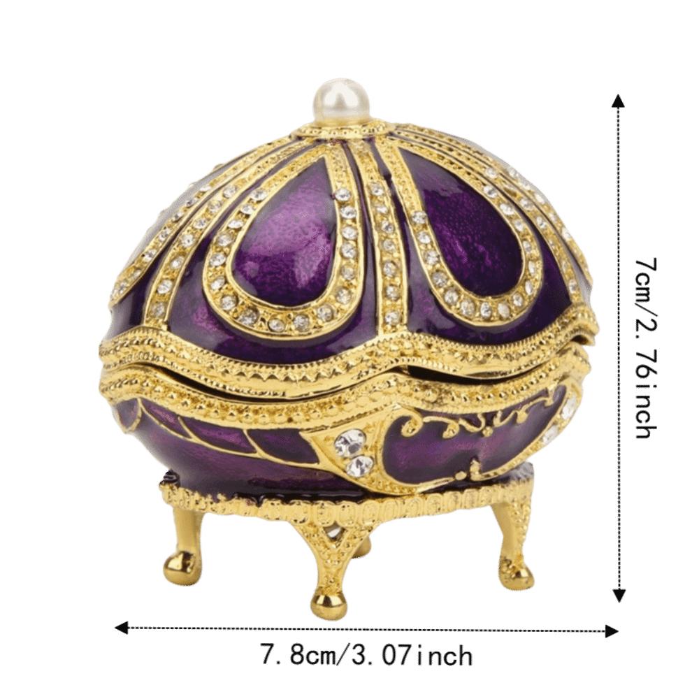 Sparkling Rhinestone Enamel Jewelry Box Hinged Lid Rhinestone Ornament Home Decor