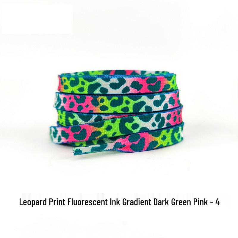 Fluorescent Leopard Tie-Dye Shoelaces for AJ1, AF1, Canvas Unisex Shoes