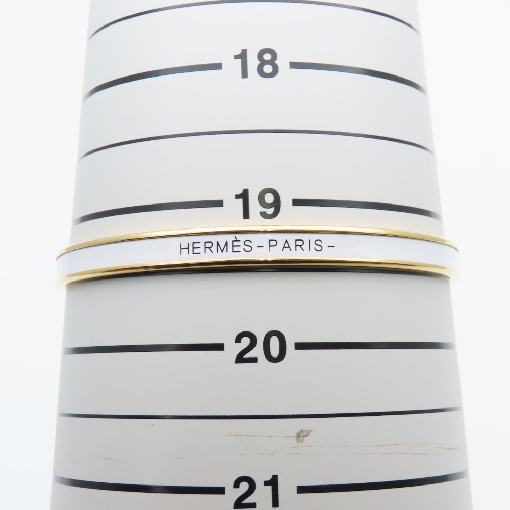 Used HERMES bracelet Uni metal/enamel 11.6g white gold Bangle