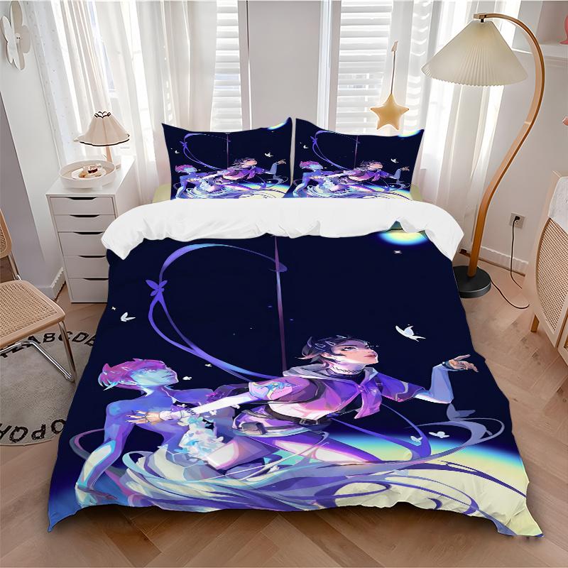 3pcs Butterfly Dreams Valorant Home Bedding Set-Fantasy Floral Decor for Bedroom, Living Room, Hotel, Festival Gift, Travel, Daily Use120202