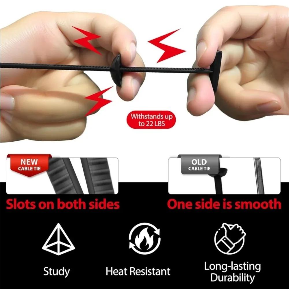 100-10set Self-locking Nylon Universal Cable Tie Buckle Heavy Duty Zip Ties with Pin & Button Car Daily Repair Fastening Strap