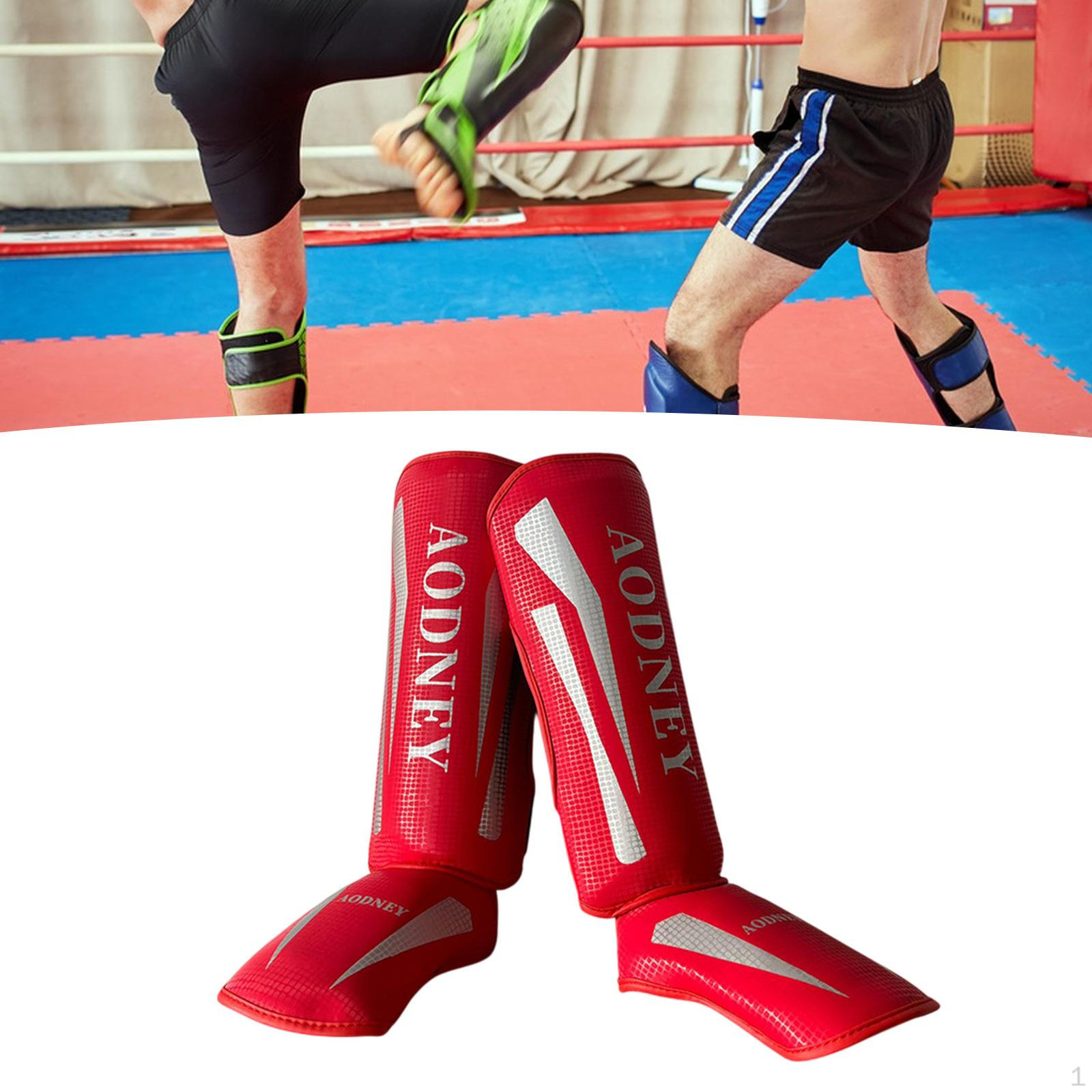 

Щитки для голени для кикбоксинга, защитное снаряжение, накладки на подъемы ног для каратэ Red S