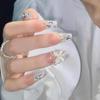 Handmade Press-On Nails – Crushed Diamond Butterfly Glitter Tips Collection